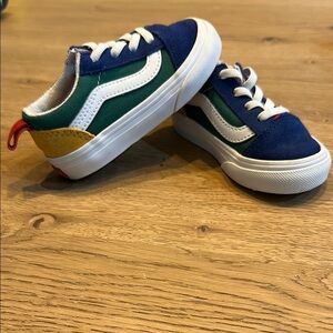 Vans Toddler Elastic Laces, Sneakers in Blue, Green, and Yellow